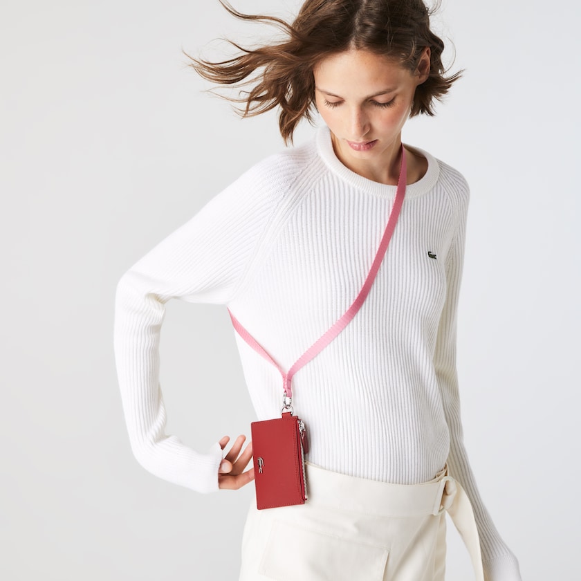Women's Lacoste Rose Accessories Anna Coated Canvas Zip Badge Holder UC0-64946B3