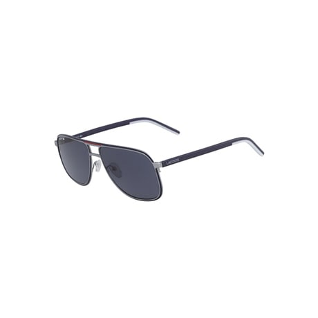 Men's Lacoste Silver Sunglasses Metal Stripes & Piping Navigator LV6-59405Z2