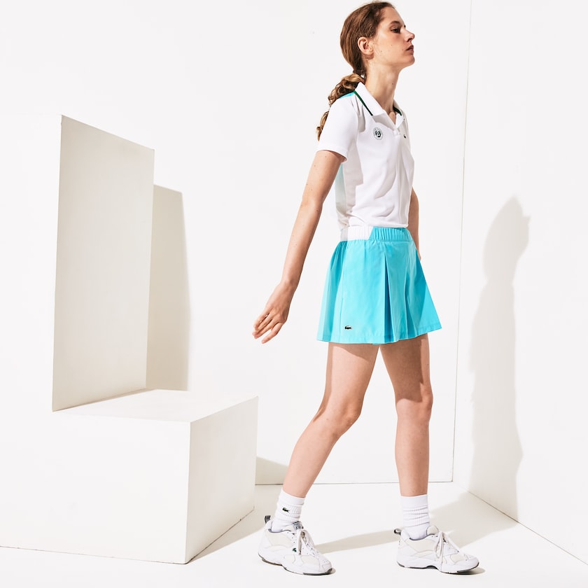 Women's Lacoste Turquoise / White / Green Skirts SPORT Roland Garros Culotte SB2-03270K3