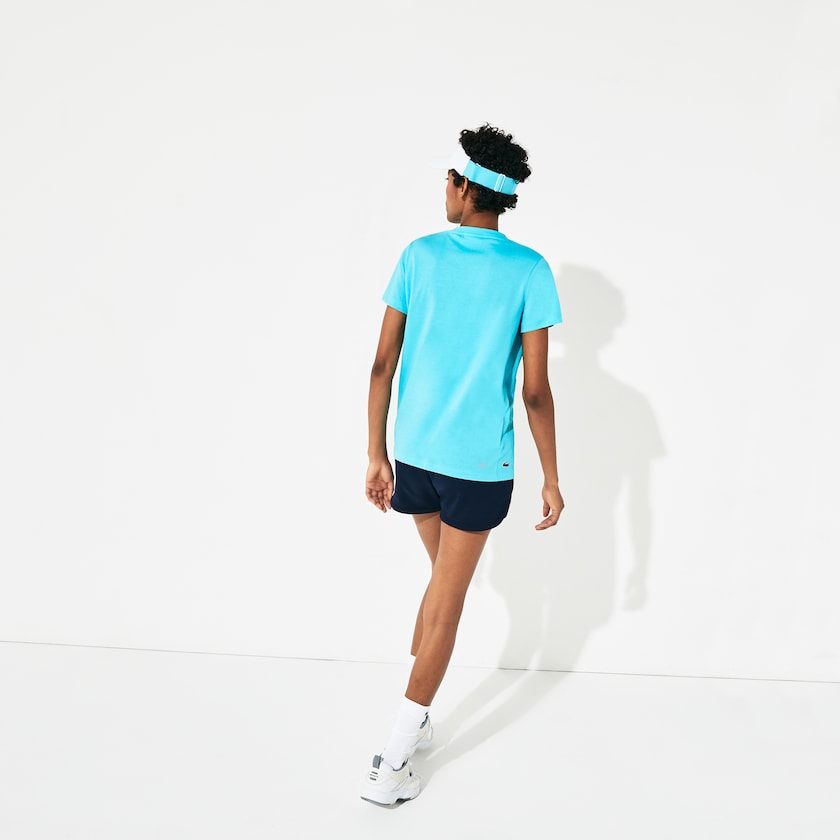 Women's Lacoste Turquoise / White / Green T Shirts SPORT Roland Garros Logo OO8-82308M7