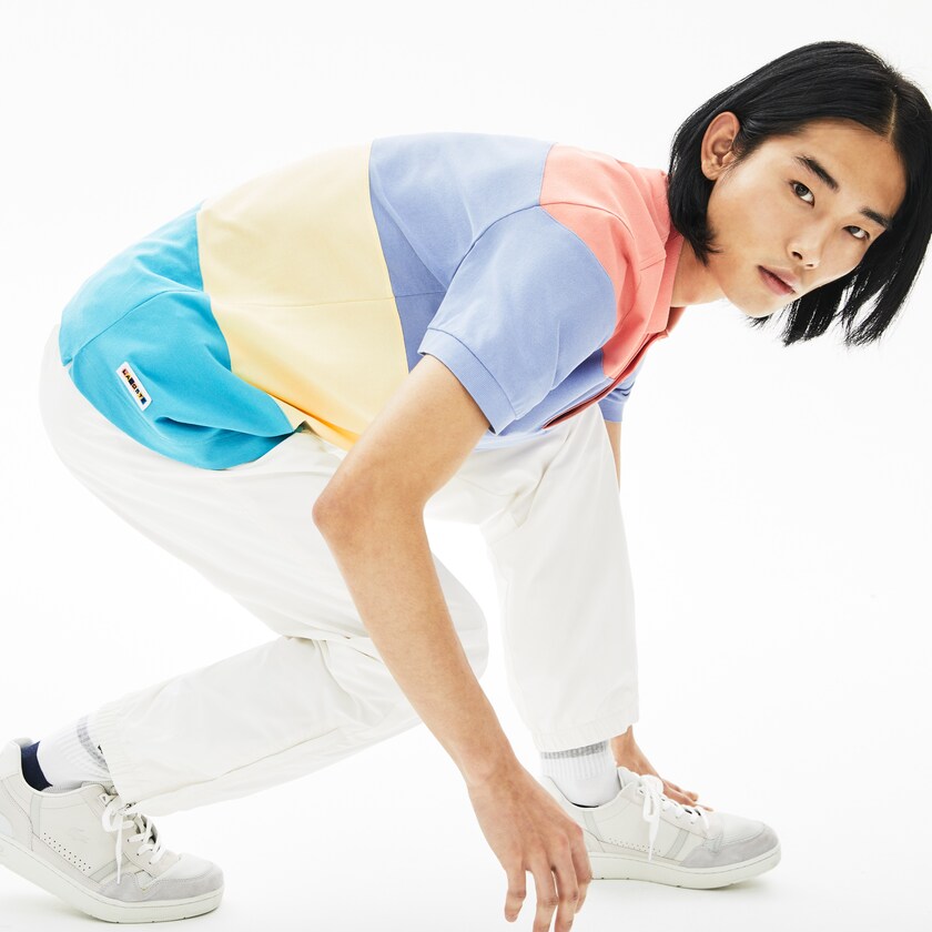 Men's Lacoste Turquoise / Yellow / Purple / Pink Shirts Fresh And Light Cotton Piqué Classic Fit Polo JU5-10001V1