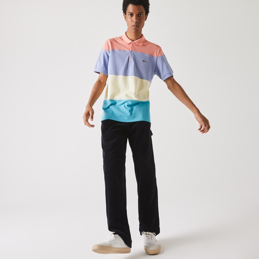 Men's Lacoste Turquoise / Yellow / Purple / Pink Shirts Fresh And Light Cotton Piqué Classic Fit Polo JU5-10001V1