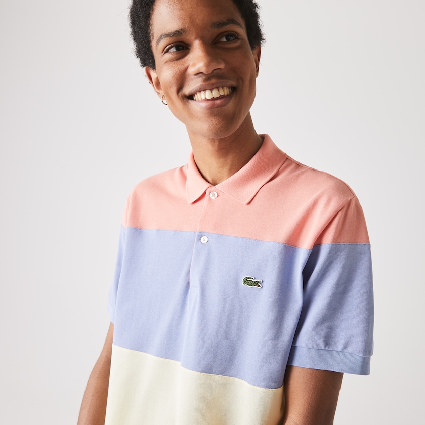 Men's Lacoste Turquoise / Yellow / Purple / Pink Shirts Fresh And Light Cotton Piqué Classic Fit Polo JU5-10001V1