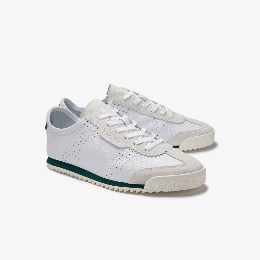 Women's Lacoste White Sneakers Ascenta Leather and Suede DB5-40344I3