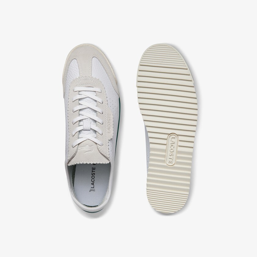 Women's Lacoste White Sneakers Ascenta Leather and Suede DB5-40344I3