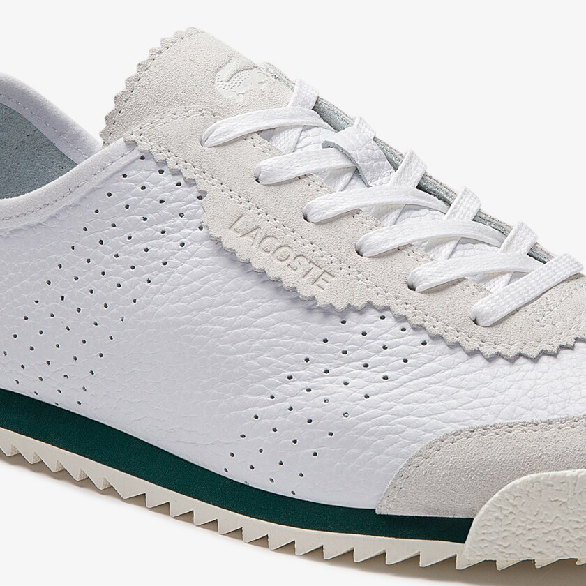 Women's Lacoste White Sneakers Ascenta Leather and Suede DB5-40344I3