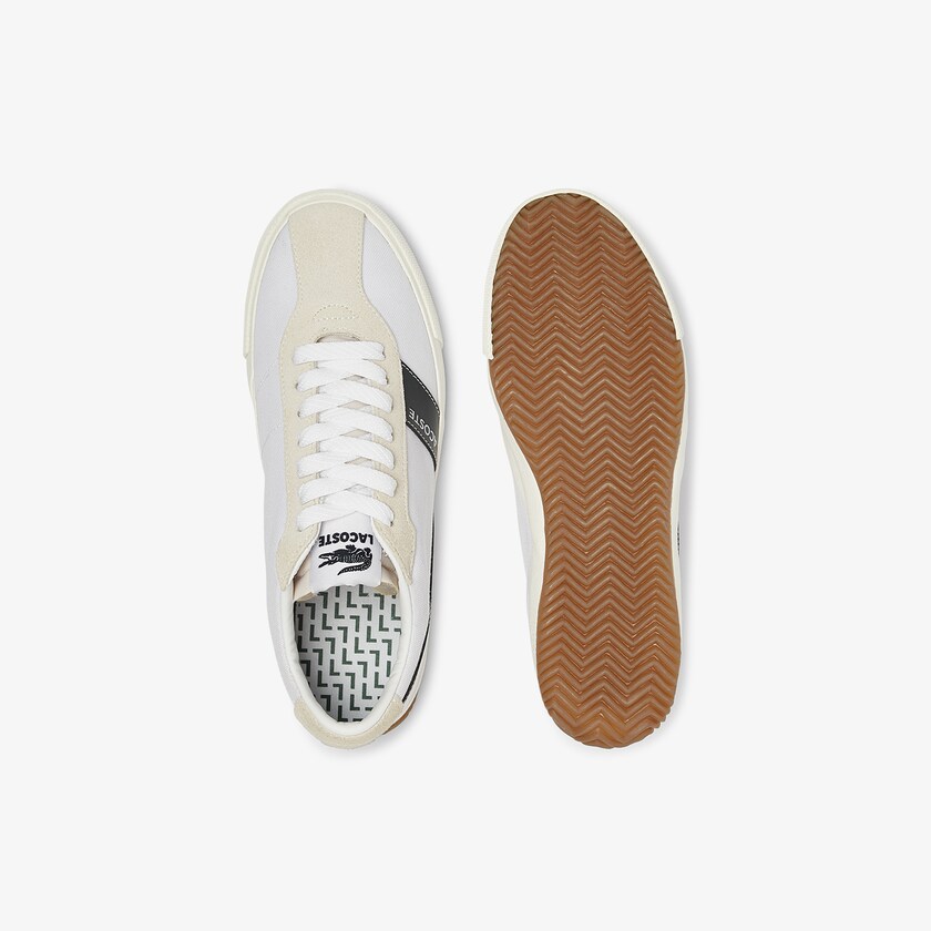 Women's Lacoste White Sneakers Ball Net Canvas and Suede UE0-35263N7