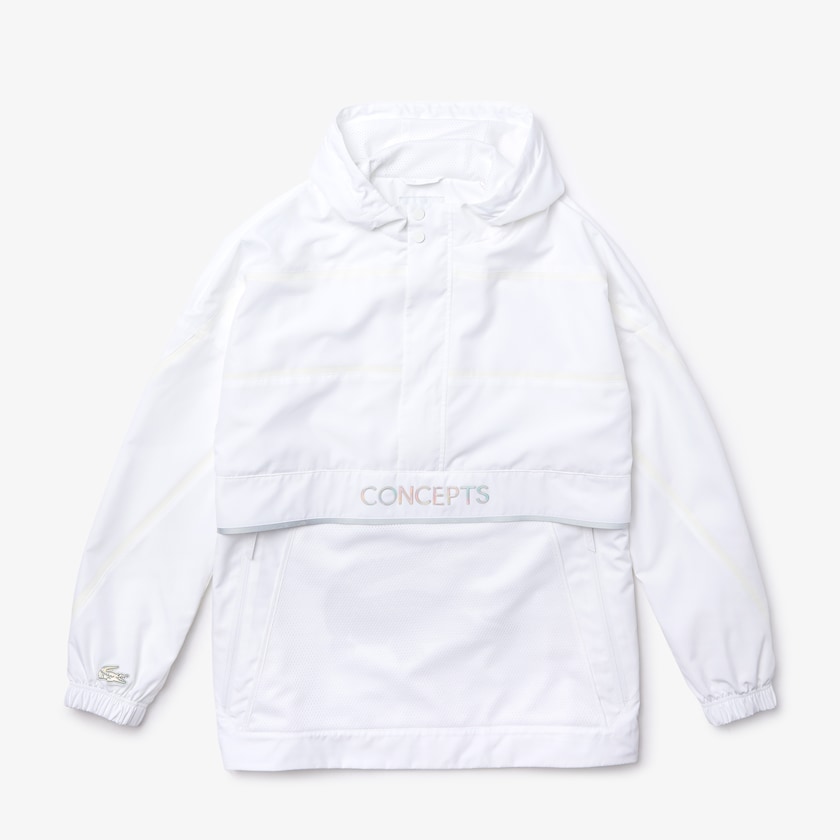 Men's Lacoste White Windbreaker CONCEPTS Collaboration Crocodile Print DM4-44694Y7