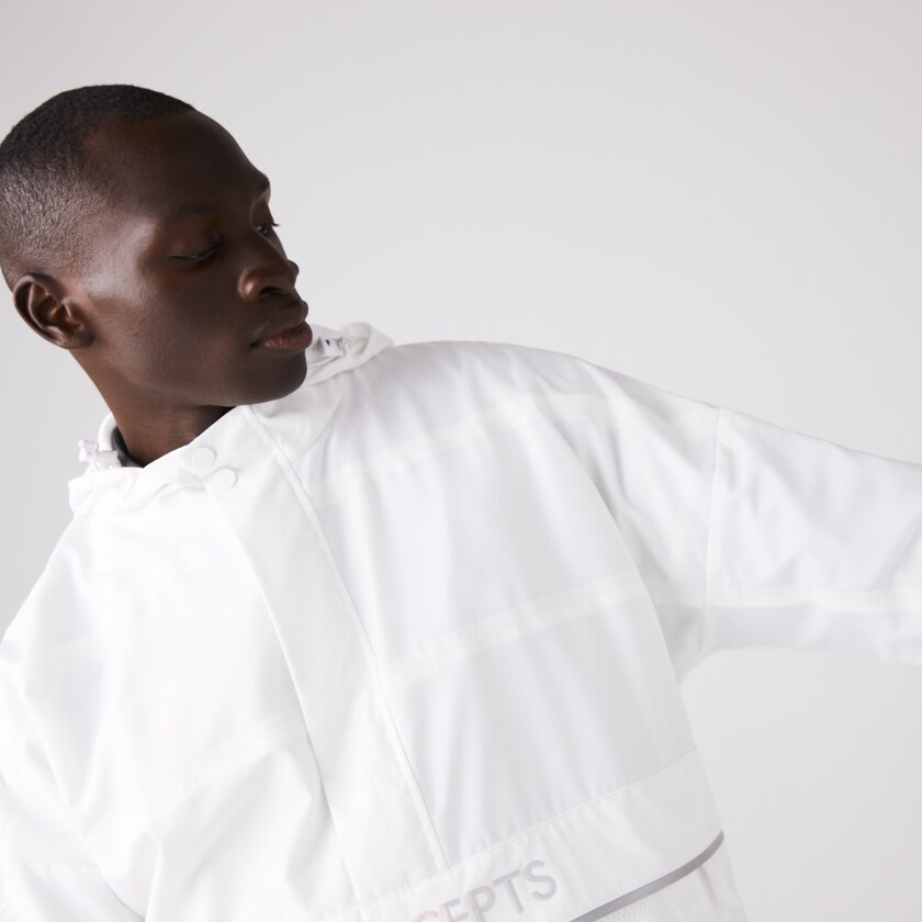 Men's Lacoste White Windbreaker CONCEPTS Collaboration Crocodile Print DM4-44694Y7