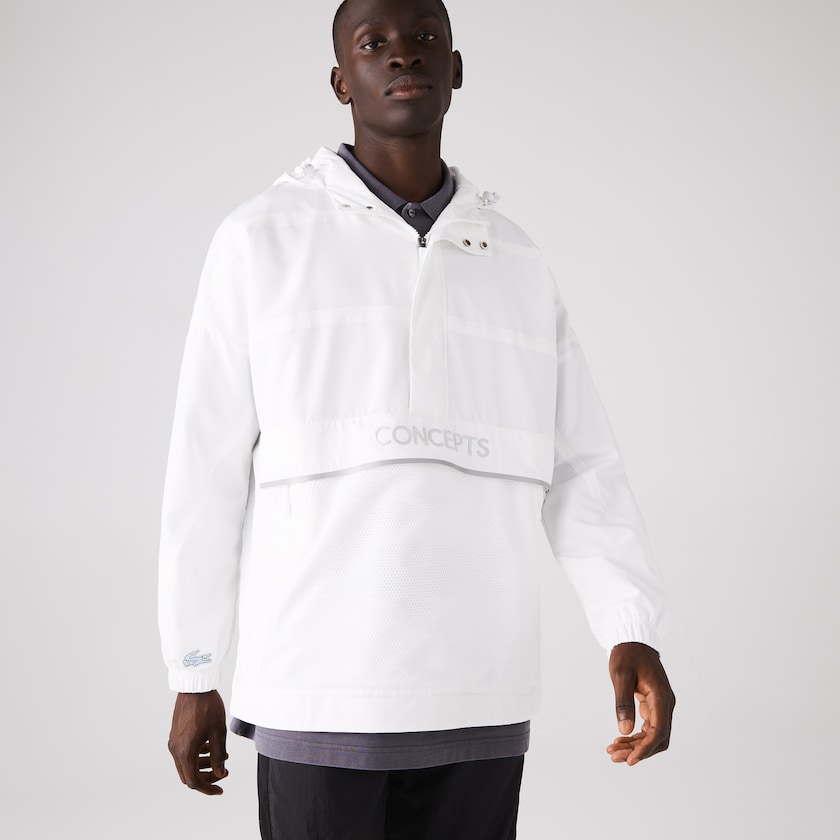 Men's Lacoste White Windbreaker CONCEPTS Collaboration Crocodile Print DM4-44694Y7