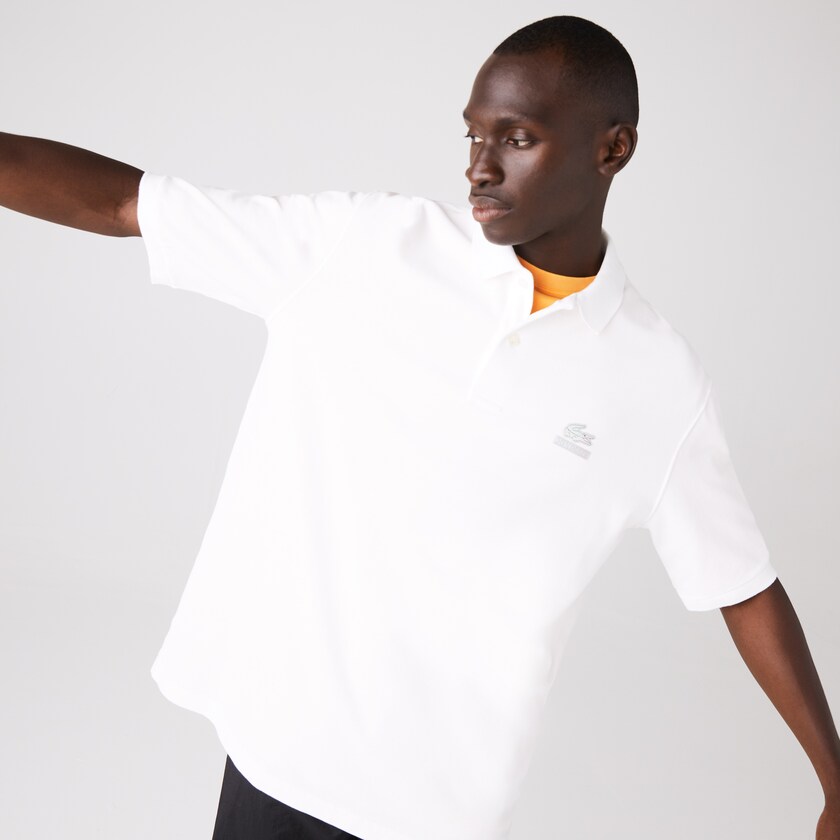 Men's Lacoste White Polo Shirts CONCEPTS Collaboration Relaxed XB8-14051X2