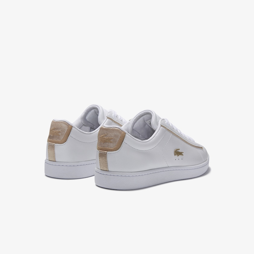 Women's Lacoste White Sneakers Carnaby Evo Satin and Leather FL6-18991I2