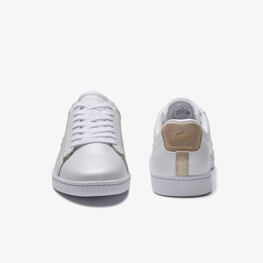 Women's Lacoste White Sneakers Carnaby Evo Satin and Leather FL6-18991I2