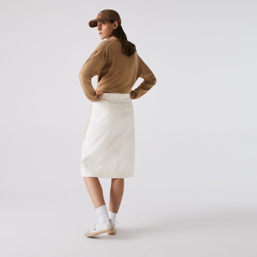 Women's Lacoste White Skirts Cotton And Wool Wrap GA5-92769A9