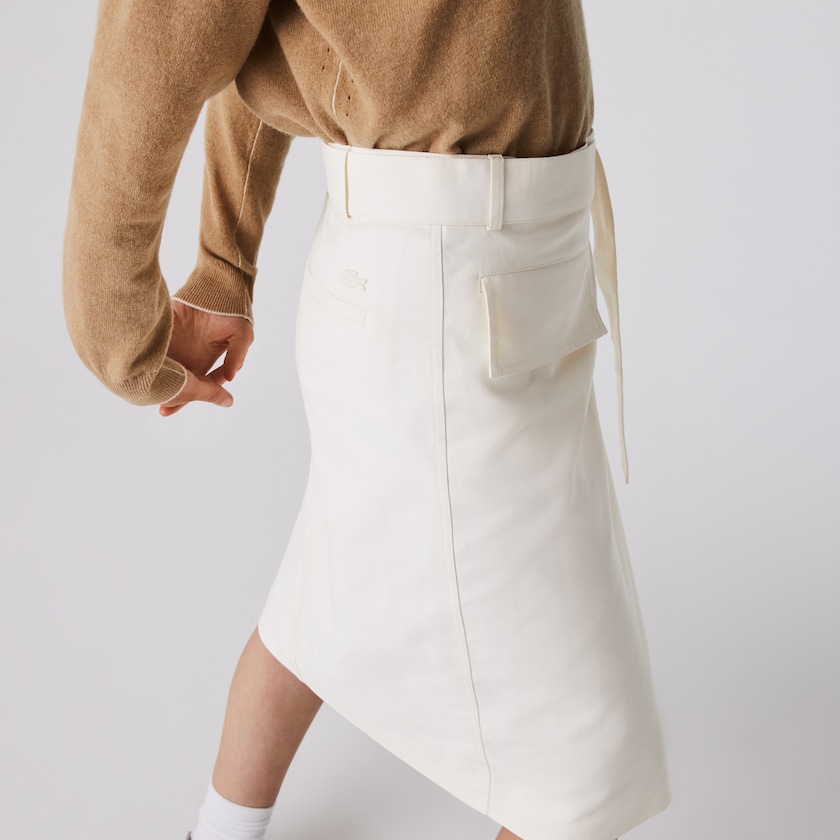 Women's Lacoste White Skirts Cotton And Wool Wrap GA5-92769A9