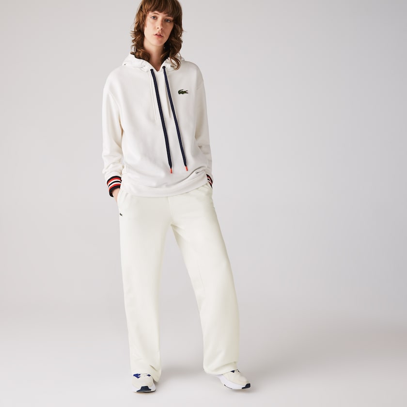 Women's Lacoste White Trackpants Cotton Fleece QL3-99539Y9