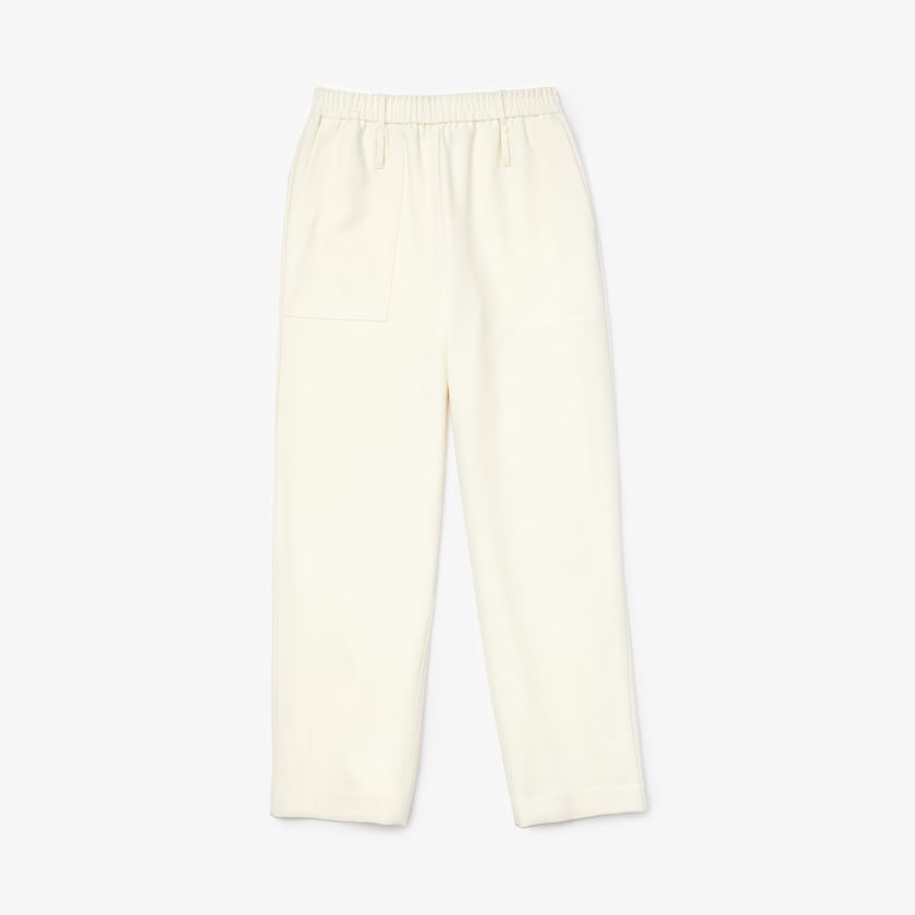 Women's Lacoste White Trackpants Cotton Fleece QL3-99539Y9