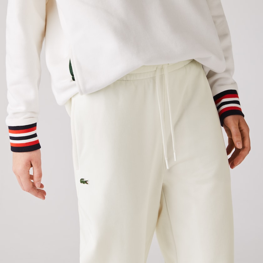 Women's Lacoste White Trackpants Cotton Fleece QL3-99539Y9