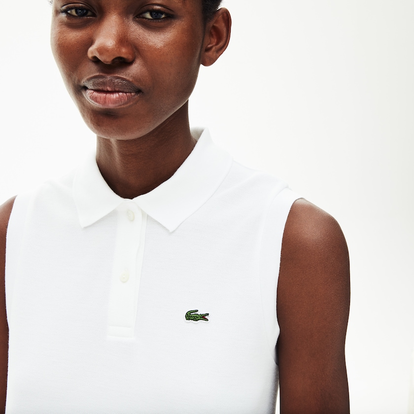 Women's Lacoste White Polo Dress Cotton Piqué ZP8-50785X9