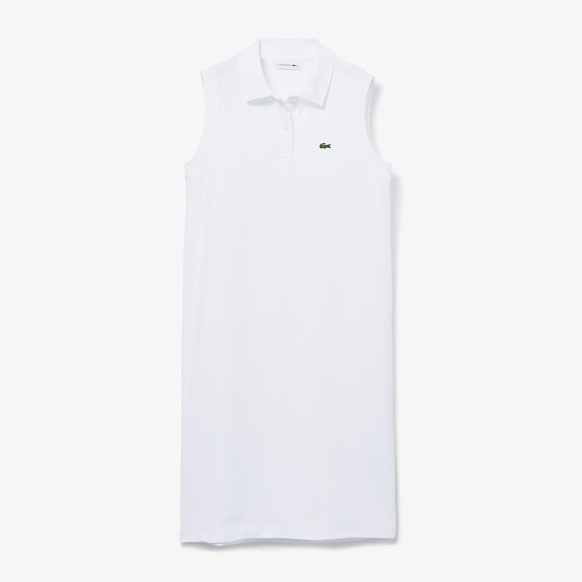 Women's Lacoste White Polo Dress Cotton Piqué ZP8-50785X9