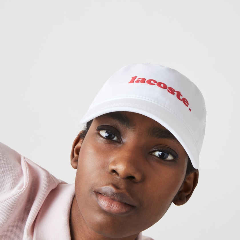 Women's Lacoste White Caps Cotton Poplin Logo PF4-11671R0