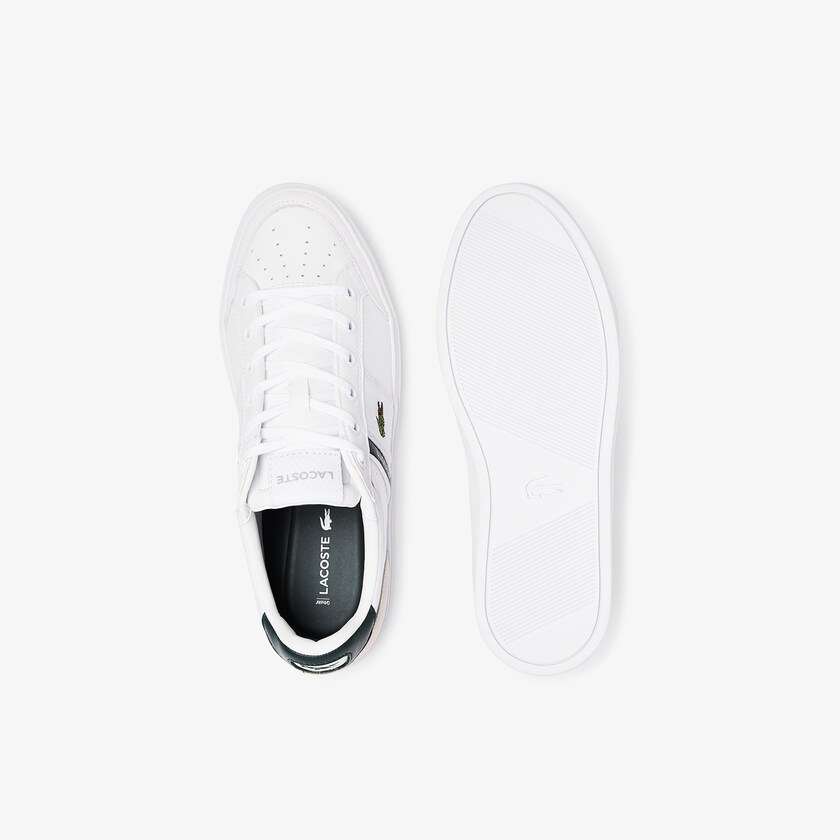 Men's Lacoste White Sneakers Courtline Leather and Textile ZN1-79017J2