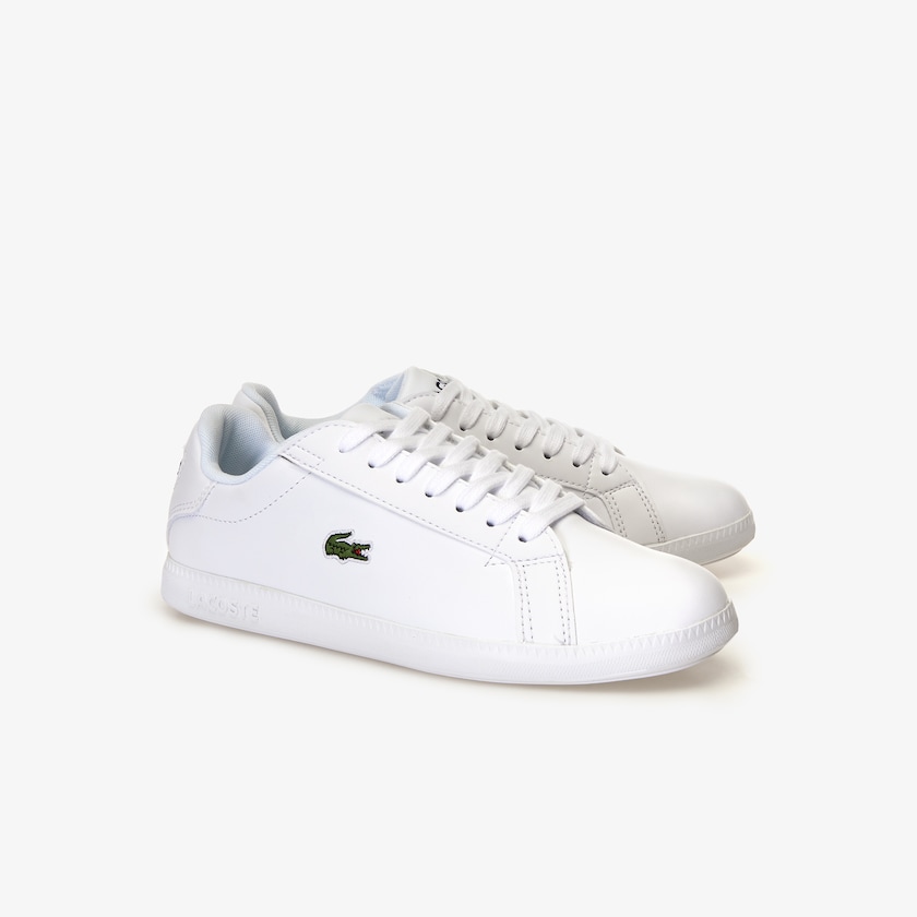 Women's Lacoste White Sneakers Graduate Tonal Leather JM0-20992U1