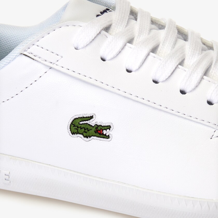 Women's Lacoste White Sneakers Graduate Tonal Leather JM0-20992U1