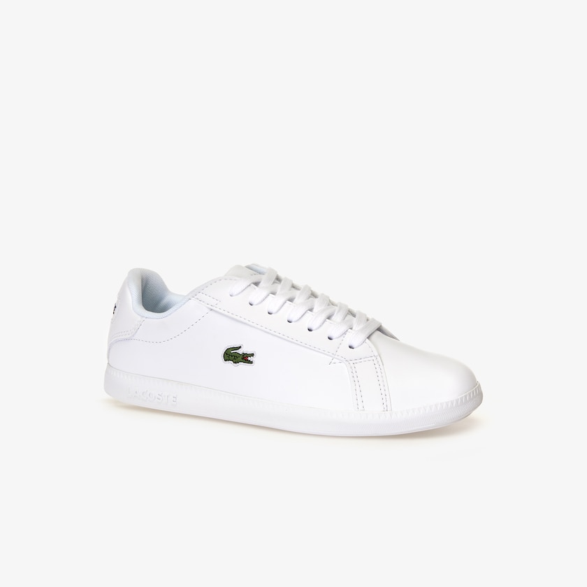 Women's Lacoste White Sneakers Graduate Tonal Leather JM0-20992U1