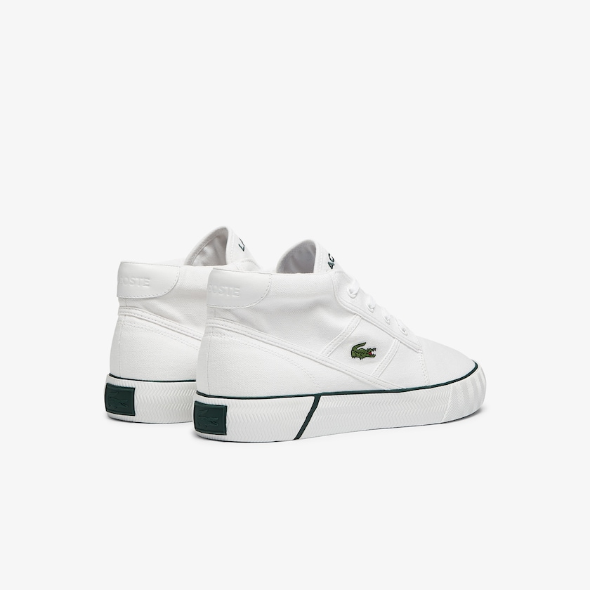 Men's Lacoste White Chukkas Shoes Gripshot Mid Canvas and Leather NE3-32503S2