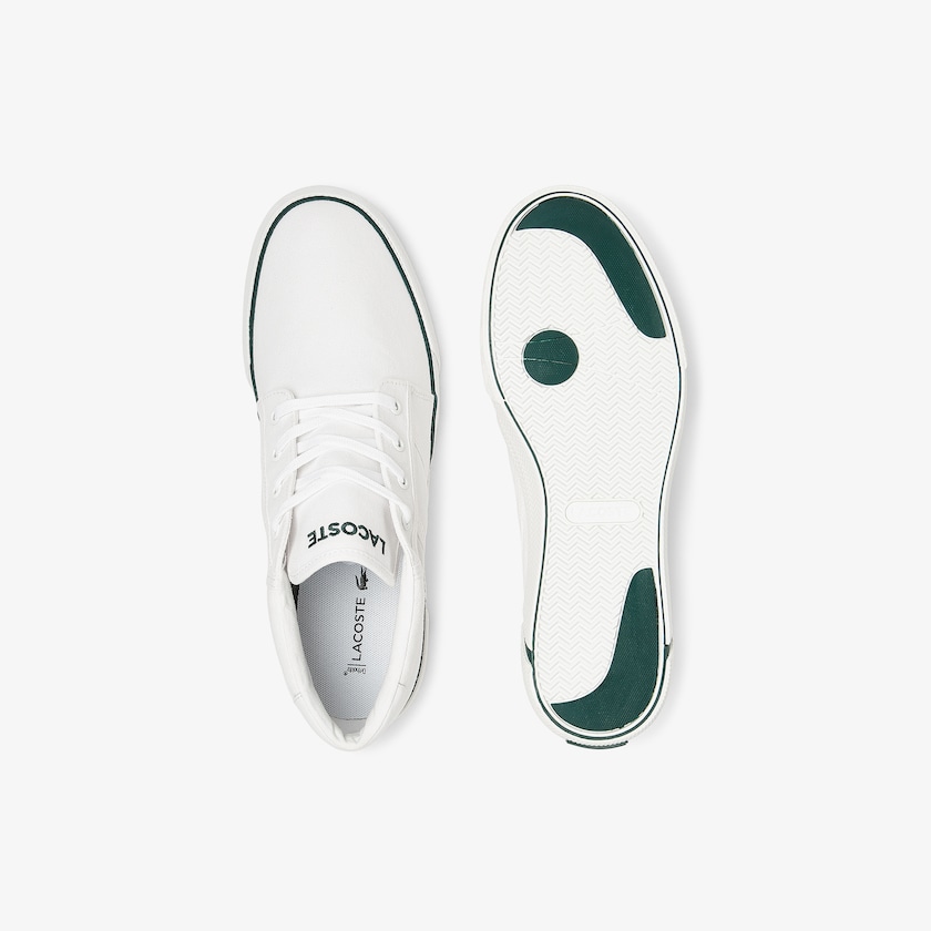 Men's Lacoste White Chukkas Shoes Gripshot Mid Canvas and Leather NE3-32503S2
