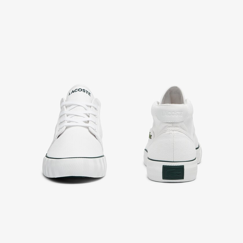 Men's Lacoste White Chukkas Shoes Gripshot Mid Canvas and Leather NE3-32503S2