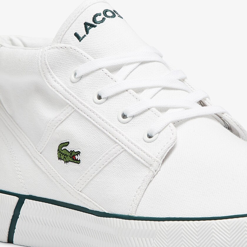 Men's Lacoste White Chukkas Shoes Gripshot Mid Canvas and Leather NE3-32503S2