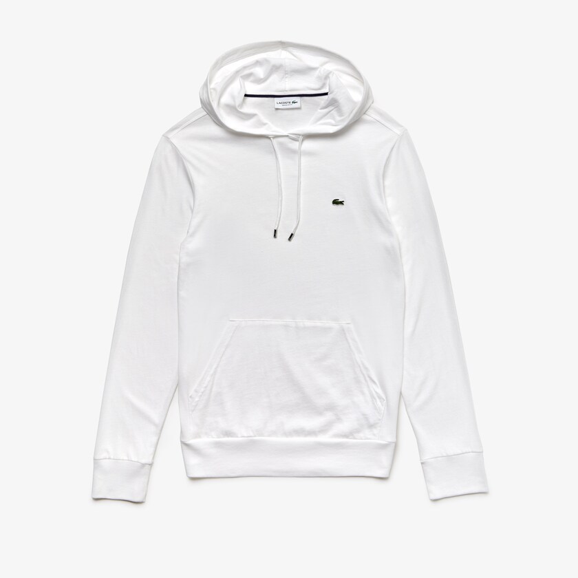Men's Lacoste White T Shirts Hooded Cotton XS8-64056J6