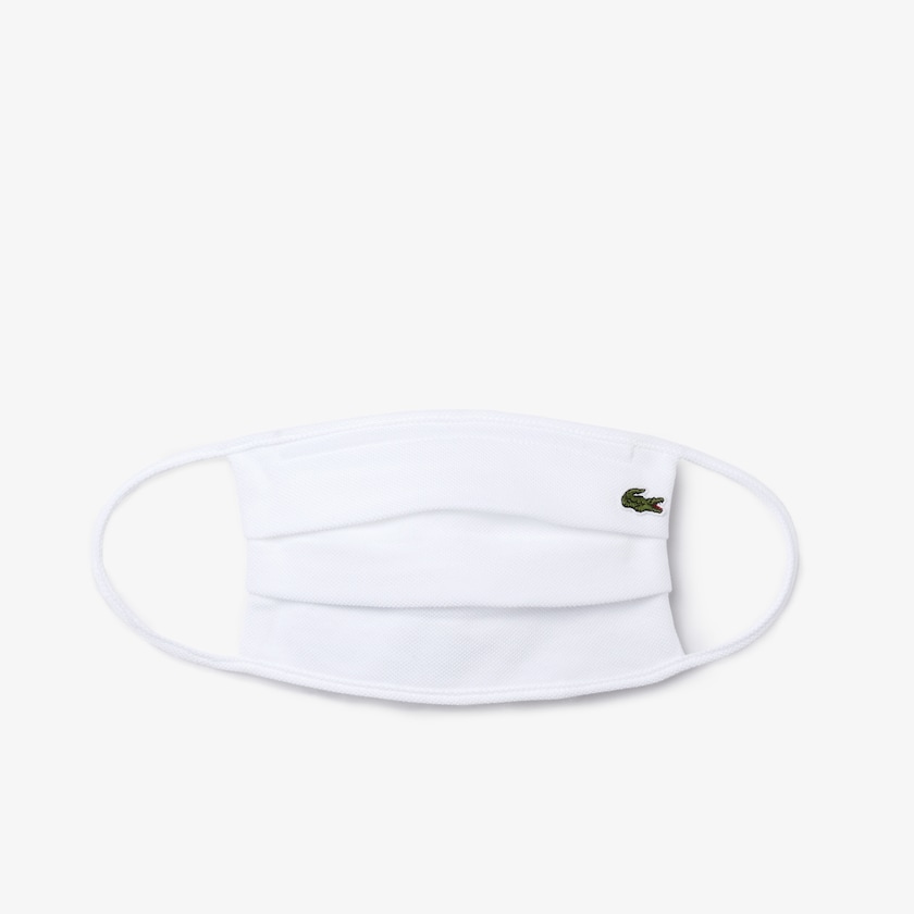 Men's Lacoste White Masks L.12.12 Face Protection in Cotton Piqué OC6-61906N2
