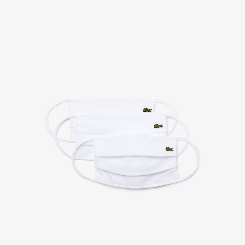 Women's Lacoste White Masks L.12.12 Pack of 3 Face with Box TB0-24782L4