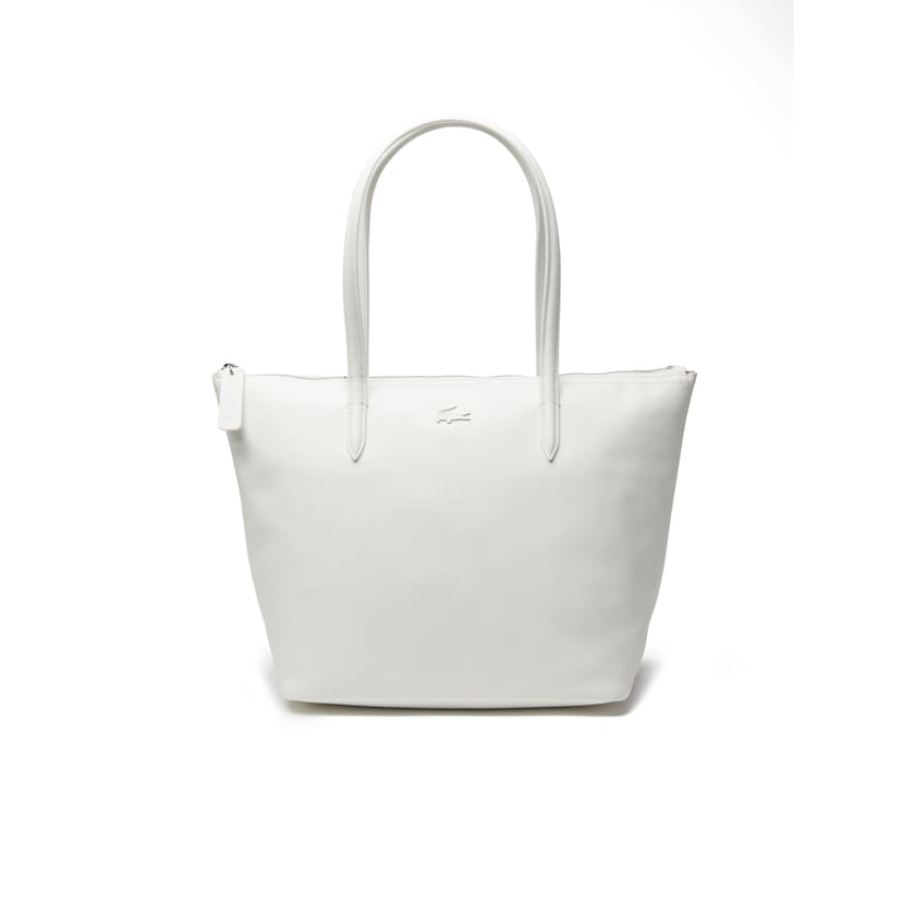 Women's Lacoste White Tote Bags L.12.12 Small Leather VF3-97119D3