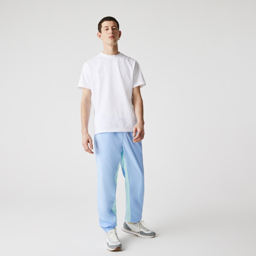 Men's Lacoste White T Shirts LIVE Monogram Printed EQ4-59035U0