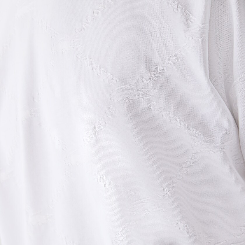 Men's Lacoste White T Shirts LIVE Monogram Printed EQ4-59035U0