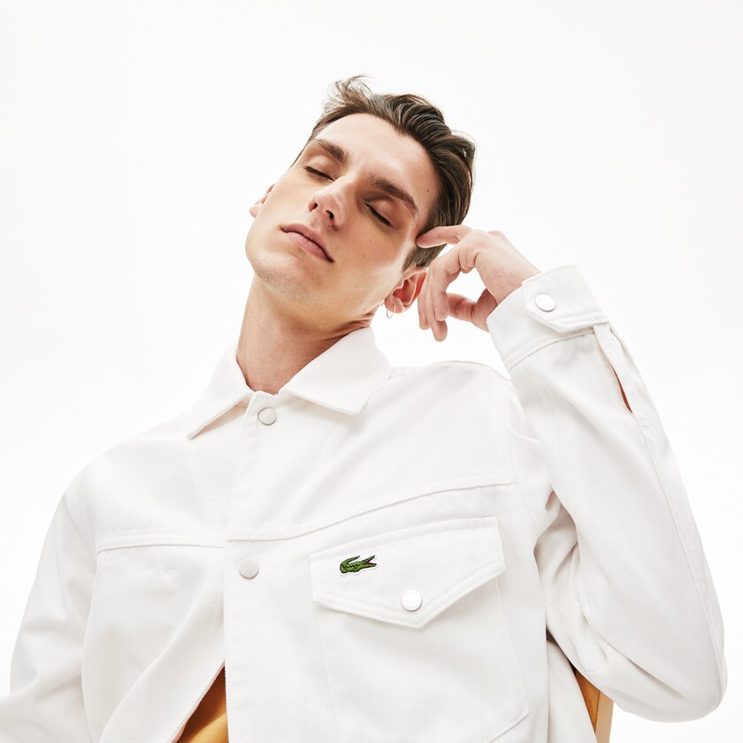 Men's Lacoste White Jackets Multi-Pocket Denim FL2-77857M1