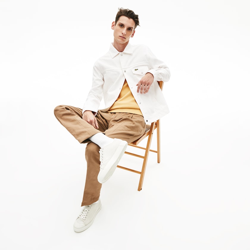 Men's Lacoste White Jackets Multi-Pocket Denim FL2-77857M1