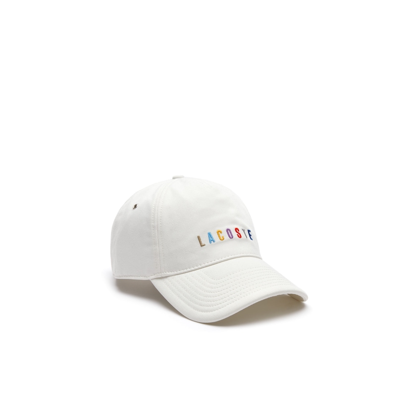Men's Lacoste White Caps Multicolored Logo Cotton EL4-46414I1