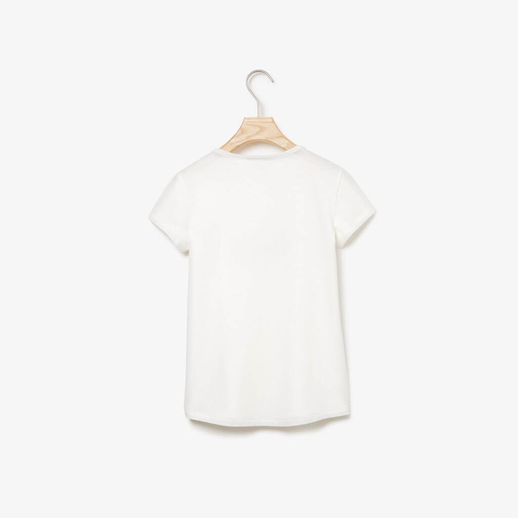 Kids' Lacoste White T Shirts Polka Dot Print Crocodile Cotton MO0-53985Y8