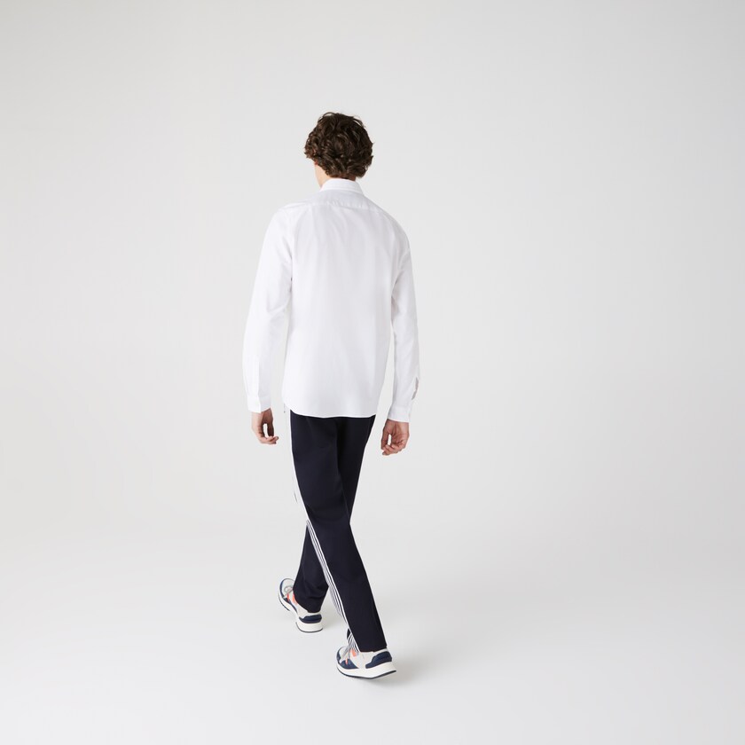 Men's Lacoste White Shirts Regular Fit Cotton Oxford EL5-34343I2