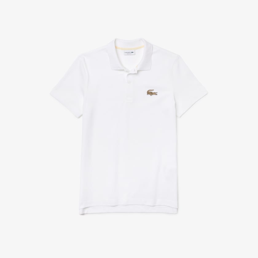 Men's Lacoste White Polo Shirts Regular Fit Cotton Piqué PB1-12721H5