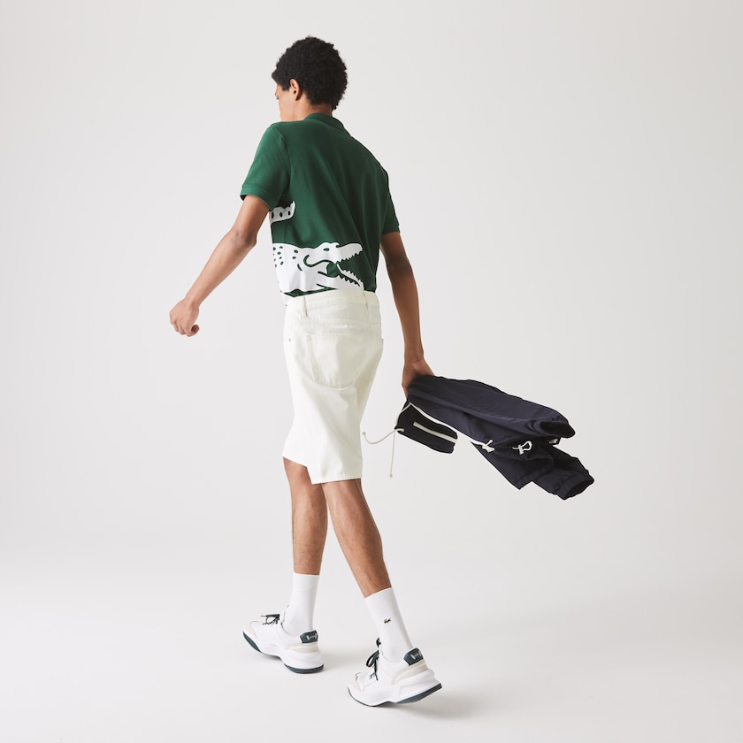 Men's Lacoste White Shorts Regular Fit Five-Pocket Denim BP6-59825Z9