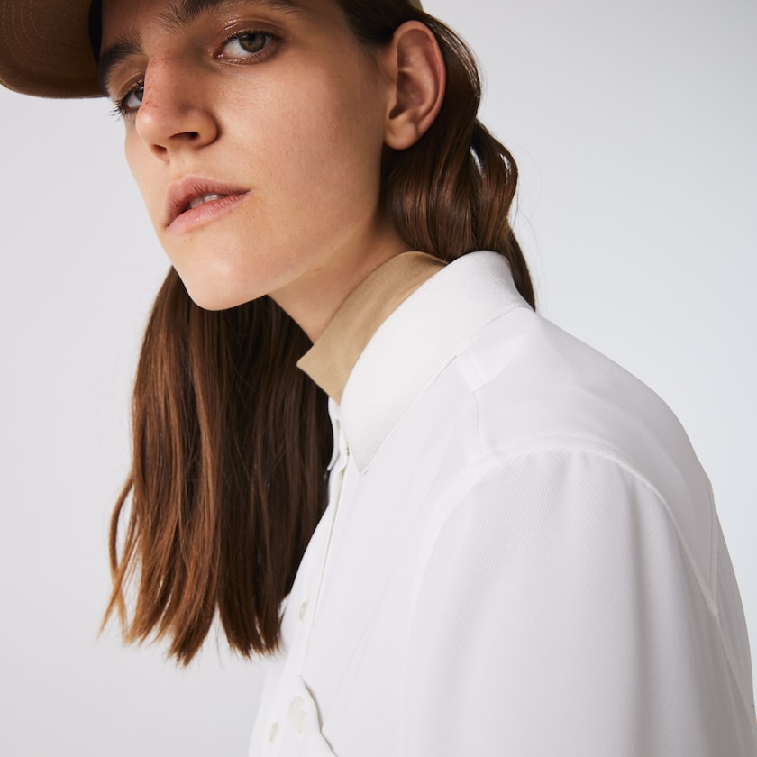 Women's Lacoste White Shirts Regular Fit Flowy EY7-96709X2