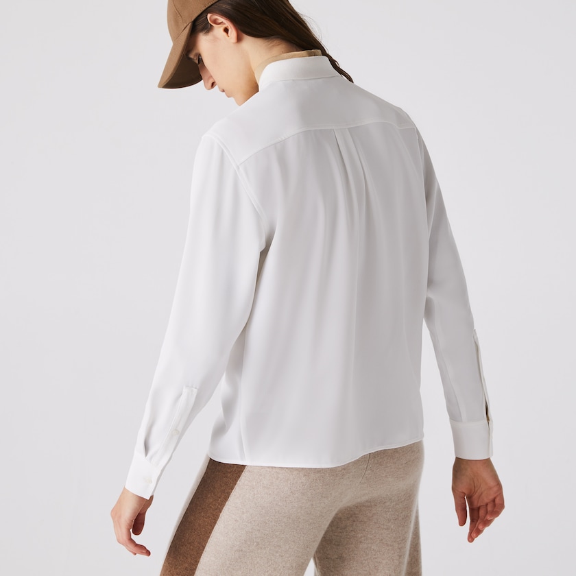Women's Lacoste White Shirts Regular Fit Flowy EY7-96709X2