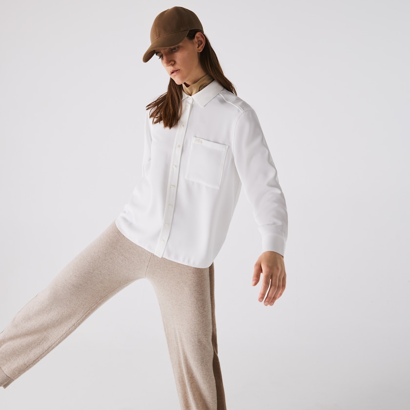 Women's Lacoste White Shirts Regular Fit Flowy EY7-96709X2