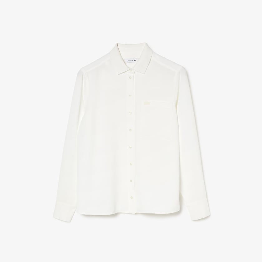 Women's Lacoste White Shirts Regular Fit Flowy EY7-96709X2